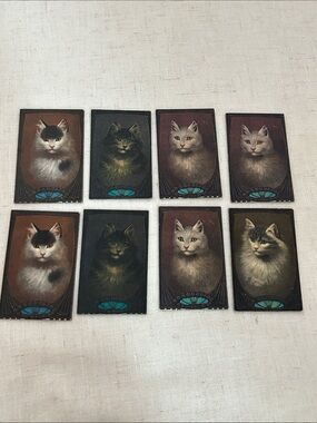 Vintage cat magnets pretty kittens portrait Victorian Art deco Nouveau 90s LOT